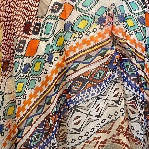 Spy Zone Exchange Mixed Print Flowy Chiffon Maxi Dress S - Picture 5 of 8